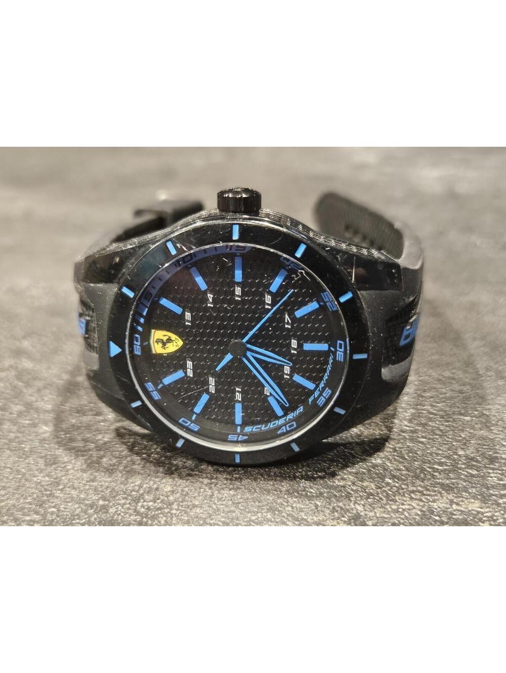 Scuderia Ferrari 0830247 Men’s Black & Blue Quartz Watch – New Battery Working